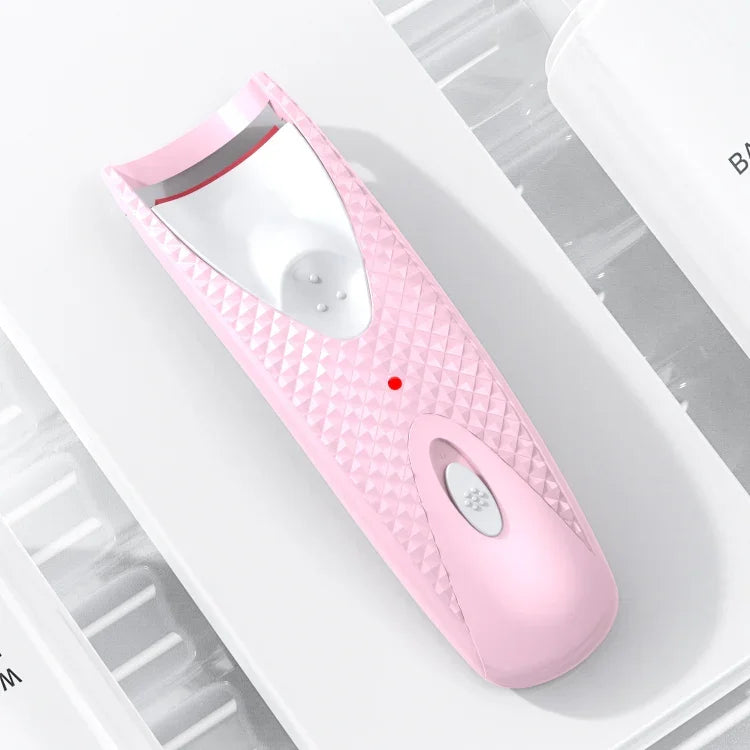 Elektrische, beheizte Wimpernzange mit Ziegelsteinmuster, Rosa, Grün
