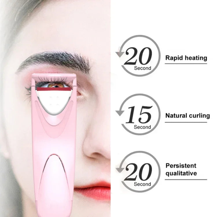 Elektrische, beheizte Wimpernzange mit Ziegelsteinmuster, Rosa, Grün