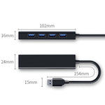 4 x USB 2.0 Ports HUB Konverter, Kabellänge: 15cm, Stil: Ohne Leuchtleiste, Mit Leuchtleiste Schwarz, Mit Leuchtleiste Weiß