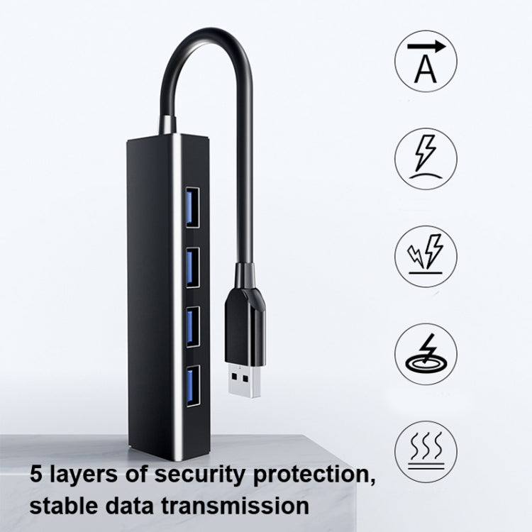 4 x USB 2.0 Ports HUB Konverter, Kabellänge: 15cm, Stil: Ohne Leuchtleiste, Mit Leuchtleiste Schwarz, Mit Leuchtleiste Weiß
