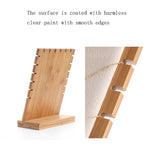 Bambus Holz Abnehmbarer Schmuckaufbewahrungs-Display-Ständer, Schwarz, Weiß, Beige