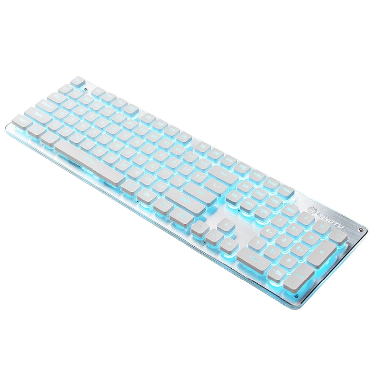 LANGTU L1 104 Tasten USB Home Office Folien-Leuchttastatur mit Kabel, Kabellänge: 1,6 m, L1 Orangelicht Schwarz, L1 Eisblaulicht Silberweiß, L1 Eisblaulicht Schwarz, L1 Weißlicht Pink