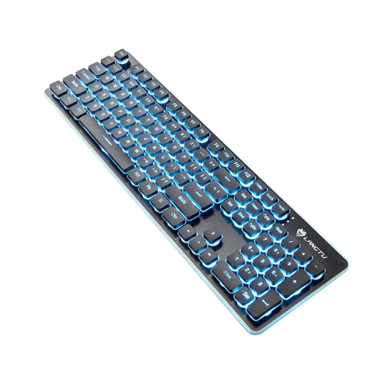 LANGTU L1 104 Tasten USB Home Office Folien-Leuchttastatur mit Kabel, Kabellänge: 1,6 m, L1 Orangelicht Schwarz, L1 Eisblaulicht Silberweiß, L1 Eisblaulicht Schwarz, L1 Weißlicht Pink