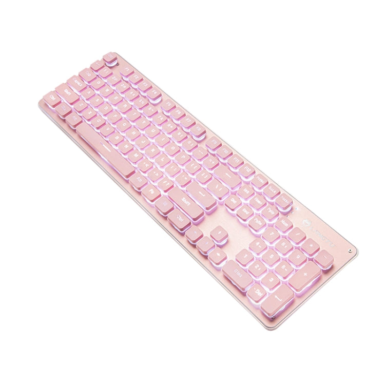 LANGTU L1 104 Tasten USB Home Office Folien-Leuchttastatur mit Kabel, Kabellänge: 1,6 m, L1 Orangelicht Schwarz, L1 Eisblaulicht Silberweiß, L1 Eisblaulicht Schwarz, L1 Weißlicht Pink