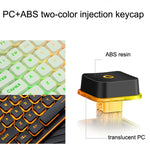 LANGTU L1 104 Tasten USB Home Office Folien-Leuchttastatur mit Kabel, Kabellänge: 1,6 m, L1 Orangelicht Schwarz, L1 Eisblaulicht Silberweiß, L1 Eisblaulicht Schwarz, L1 Weißlicht Pink