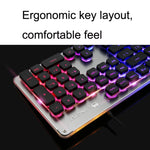 LANGTU L1 104 Tasten USB Home Office Folien-Leuchttastatur mit Kabel, Kabellänge: 1,6 m, L1 Orangelicht Schwarz, L1 Eisblaulicht Silberweiß, L1 Eisblaulicht Schwarz, L1 Weißlicht Pink