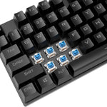 XUNFOX K80 87 Tasten Kabelgebundene Mechanische Gaming-Tastatur mit Beleuchtung, Kabellänge: 1,5m, Weiß Gelb, Schwarz Grau, Rosa Weiß, Blau Weiß, Weiß Blau, Gelb Weiß, Grau Schwarz