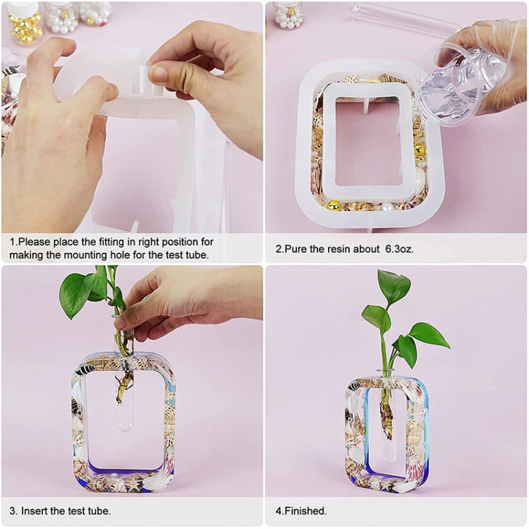 DIY-Vasenform Epoxidharz-Gießform, Rechteck, unregelmäßiger Kreis, Herzform