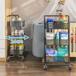 HP211015 Multifunktionales Küchenregal mit Rollen, Weiß, Schwarz
