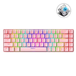 ZIYOU LANG T8 68 Tasten RGB Leuchtende Mechanische Gaming-Tastatur, Kabellänge: 1,6 m, T8 Weiß Roter Schaft, T8 Blau Grüner Schaft, T8 Pink Grüner Schaft, T8 Schwarz Grüner Schaft, T8 Schwarz Tee Schaft, T8 Weiß Grüner Schaft