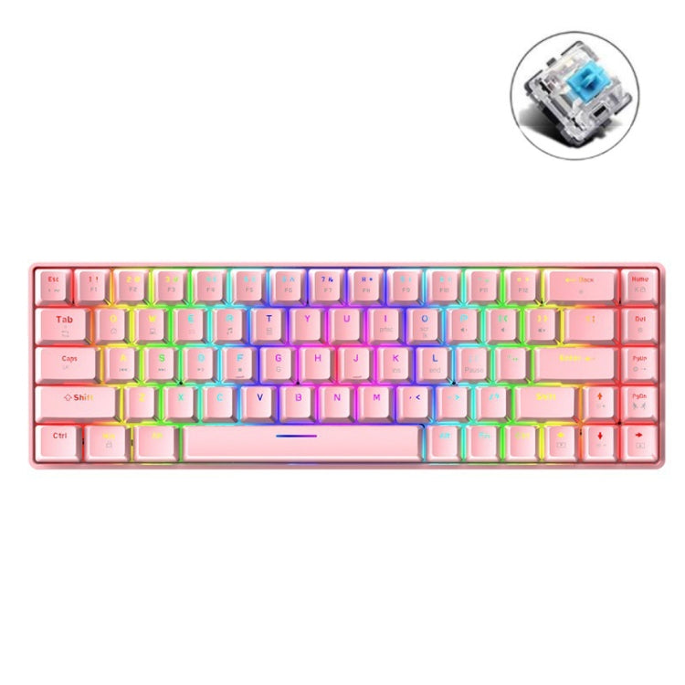 ZIYOU LANG T8 68 Tasten RGB Leuchtende Mechanische Gaming-Tastatur, Kabellänge: 1,6 m, T8 Weiß Roter Schaft, T8 Blau Grüner Schaft, T8 Pink Grüner Schaft, T8 Schwarz Grüner Schaft, T8 Schwarz Tee Schaft, T8 Weiß Grüner Schaft