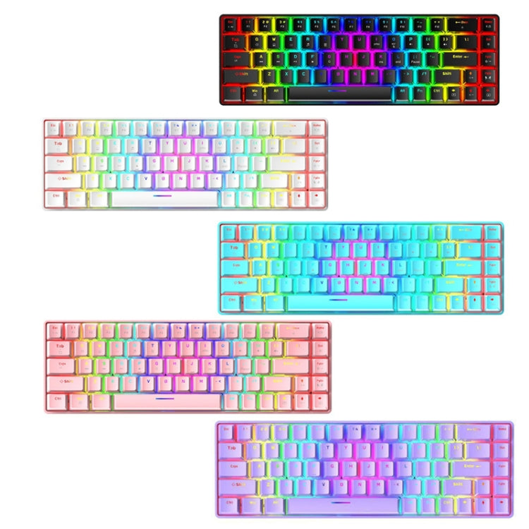 ZIYOU LANG T8 68 Tasten RGB Leuchtende Mechanische Gaming-Tastatur, Kabellänge: 1,6 m, T8 Weiß Roter Schaft, T8 Blau Grüner Schaft, T8 Pink Grüner Schaft, T8 Schwarz Grüner Schaft, T8 Schwarz Tee Schaft, T8 Weiß Grüner Schaft