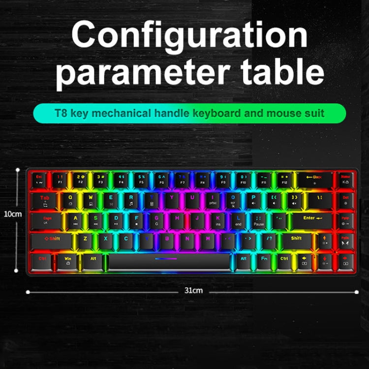 ZIYOU LANG T8 68 Tasten RGB Leuchtende Mechanische Gaming-Tastatur, Kabellänge: 1,6 m, T8 Weiß Roter Schaft, T8 Blau Grüner Schaft, T8 Pink Grüner Schaft, T8 Schwarz Grüner Schaft, T8 Schwarz Tee Schaft, T8 Weiß Grüner Schaft