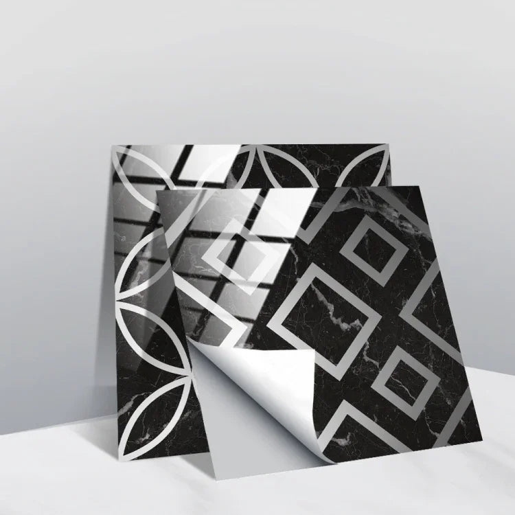 PVC Crystal Covered Film Geometric Pattern Tile Wall Sticker, 20 PCS 10cm