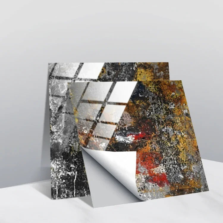 PVC Crystal Covered Film Geometric Pattern Tile Wall Sticker, 20 PCS 10cm
