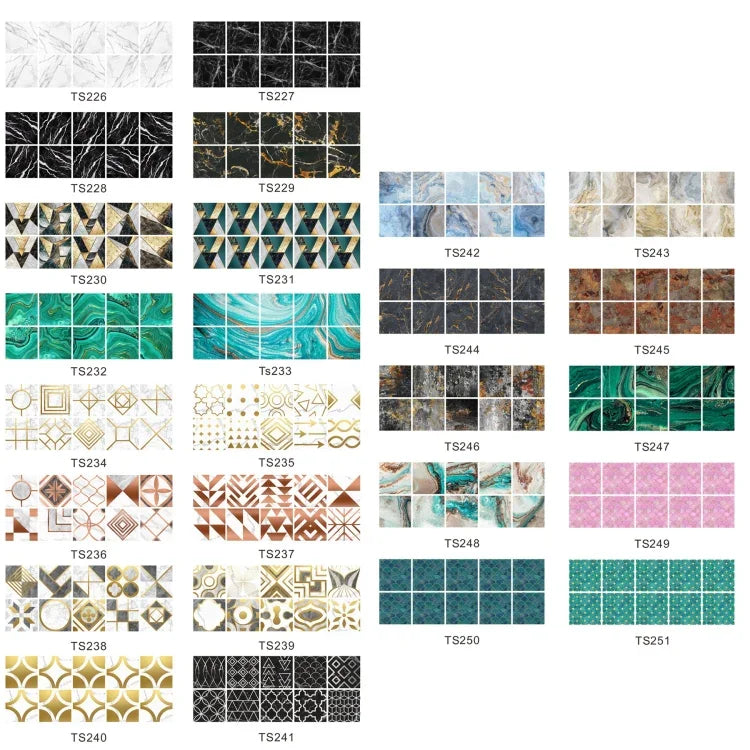 PVC Crystal Covered Film Geometric Pattern Tile Wall Sticker, 20 PCS 10cm