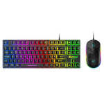 ZIYOU LANG T2 88 Tasten Gaming Mechanisches Leucht-Tastatur- und Maus-Set, Kabellänge: 1,6m, T2 Schwarz, T2 Weiß
