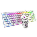 ZIYOU LANG T2 88 Tasten Gaming Mechanisches Leucht-Tastatur- und Maus-Set, Kabellänge: 1,6m, T2 Schwarz, T2 Weiß