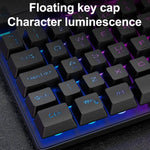 ZIYOU LANG T2 88 Tasten Gaming Mechanisches Leucht-Tastatur- und Maus-Set, Kabellänge: 1,6m, T2 Schwarz, T2 Weiß