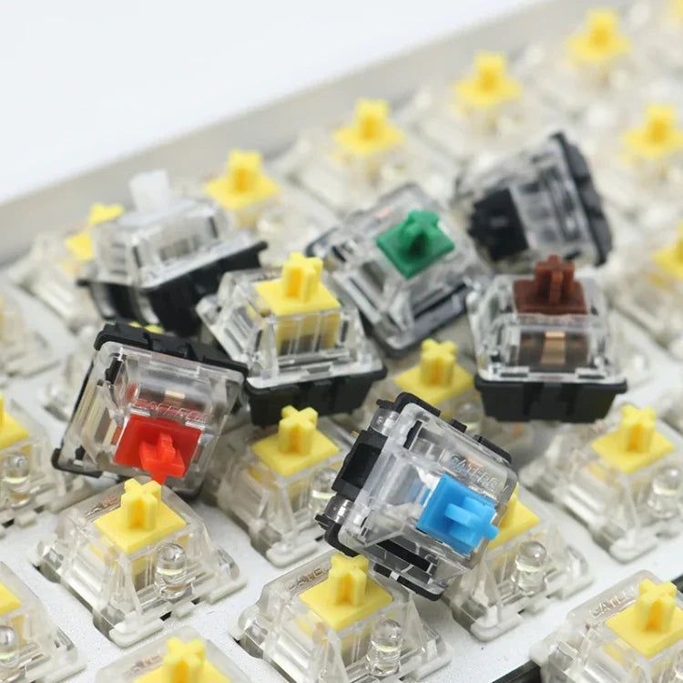 10 Stk. Gateron G Achse Schwarzer Boden Transparente Achsenabdeckung Schalter, Stil: G3-Fuß (Schwarz-Achse), G3-Fuß (Rot-Achse), G3-Fuß (Tee-Achse), G3-Fuß (Blau-Achse), G3-Fuß (Weiß-Achse), G3-Fuß (Grün-Achse), G3-Fuß (Gelb-Achse)