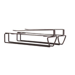 Free Punch Cabinet Geschmiedeter Eisen Weinglashalter Upside Down Rack,Stil:, Doppelte Reihe