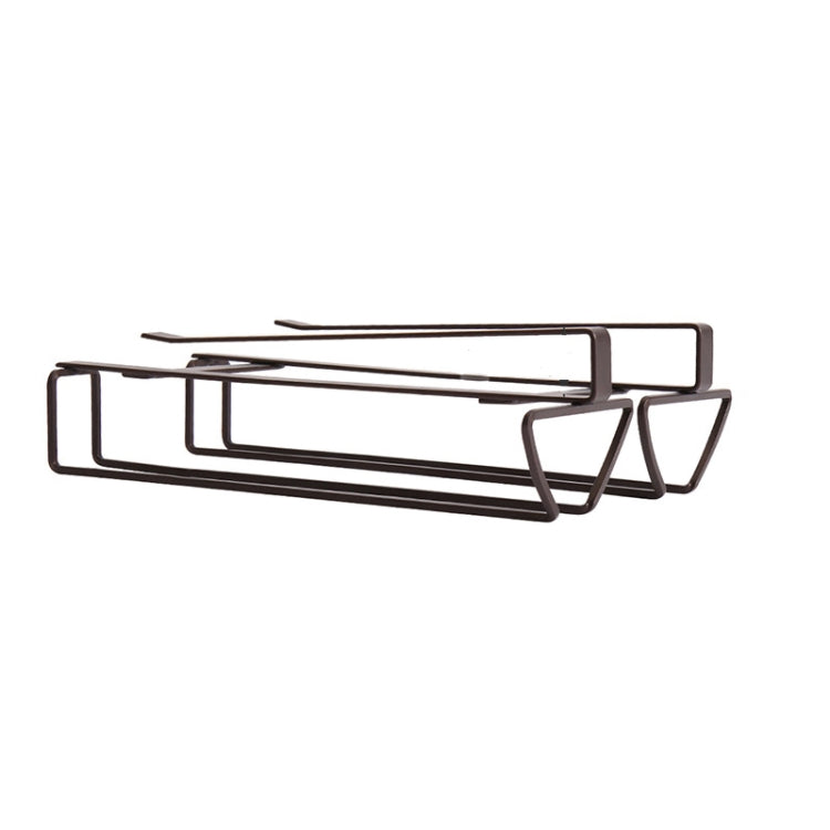 Free Punch Cabinet Geschmiedeter Eisen Weinglashalter Upside Down Rack,Stil:, Doppelte Reihe