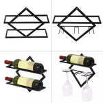 Wandmontiertes Weinregal Küche Esszimmer Hängendes Weinglas Weinregal, Weinflasche, Hängebecher