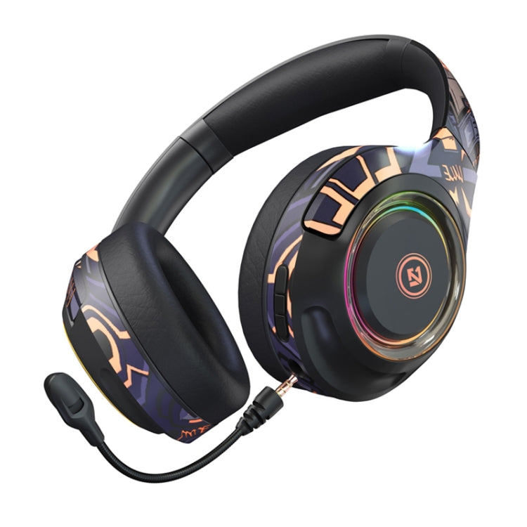 EL-A2 Gaming Ambient Light Faltbares Kabelloses Bluetooth Headset, Schwarz, Pink, Rot