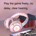 EL-A2 Gaming Ambient Light Faltbares Kabelloses Bluetooth Headset, Schwarz, Pink, Rot