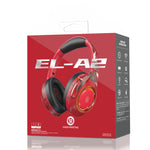 EL-A2 Gaming Ambient Light Faltbares Kabelloses Bluetooth Headset, Schwarz, Pink, Rot