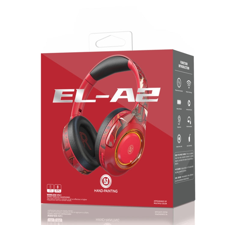 EL-A2 Gaming Ambient Light Faltbares Kabelloses Bluetooth Headset, Schwarz, Pink, Rot