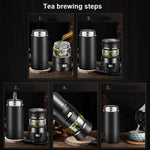 101-500ML Isolierbecher Teewasser-Trennung Teetasse, Stil:, Edelstahl Schwarz, Edelstahl Kaffee, Edelstahl Grau, Schwarz+Geschenkbox, Kaffee+Geschenkbox, Grau+Geschenkbox, Glas Schwarz+Geschenkbox, Glas Kaffee+Geschenkbox, Glas Grau+Geschenkbox...