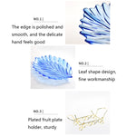 Ablageschale und Regal in Blattform aus Acryl, Stil: Schale (Transparent), Schale (Blau), Schale (Bernstein), Schale (Lila), Regal (Golden), Regal (Schwarz)