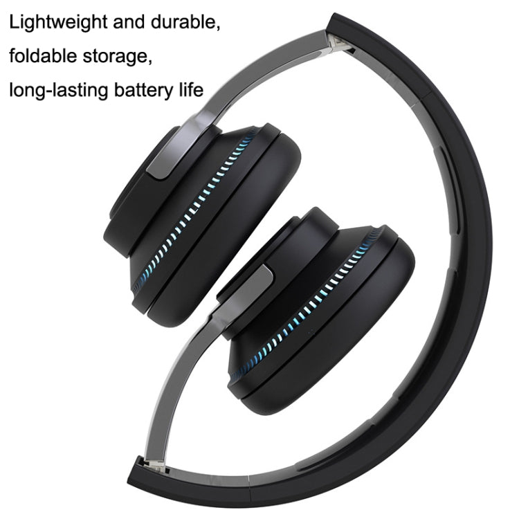 H2 Bunt Leuchtender Subwoofer Faltbares Einziehbares Karten-Kabelloses Bluetooth Headset, Schwarz, Blau, Weiß, Rot