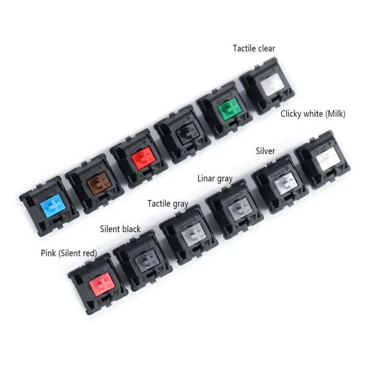 10 St. Cherry MX Schalter linearer Mute-Tastaturschalter, schwarzer Schalter, roter Schalter, brauner Schalter, blauer Schalter, weißer Schalter, grüner Schalter, silberner Schalter, Mute-Rot-Schalter, Mute-Schwarz-Schalter
