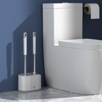 MT2 Silikon-Doppelbürstenkopf-Toilettenbürsten-Set, stehend, wandmontiert
