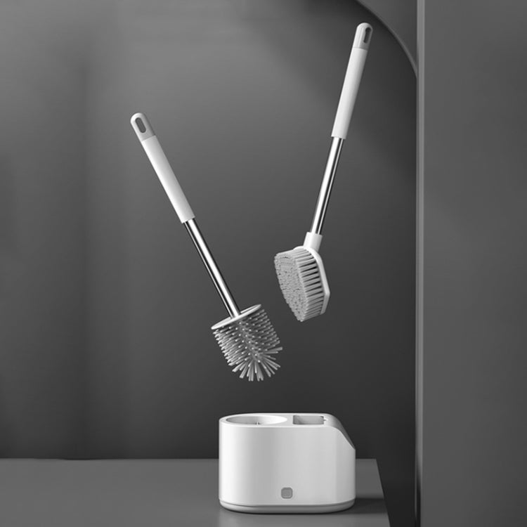 MT2 Silikon-Doppelbürstenkopf-Toilettenbürsten-Set, stehend, wandmontiert