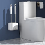 MT2 Silikon-Doppelbürstenkopf-Toilettenbürsten-Set, stehend, wandmontiert