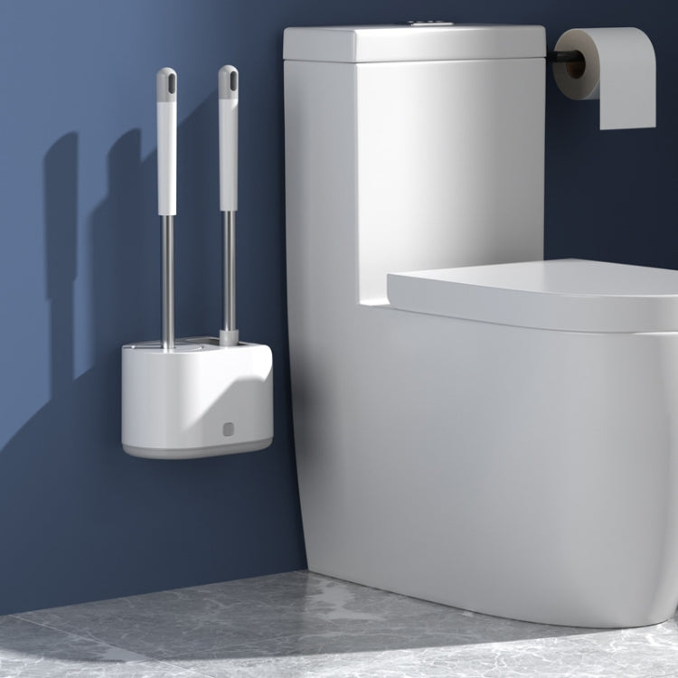 MT2 Silikon-Doppelbürstenkopf-Toilettenbürsten-Set, stehend, wandmontiert
