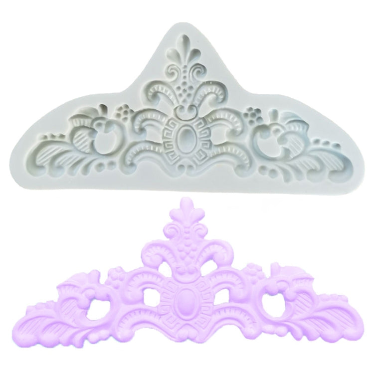 Silikonform für Retro-Fondant-Schokoladenkuchen mit Prägung, Grau, Pink