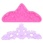 Silikonform für Retro-Fondant-Schokoladenkuchen mit Prägung, Grau, Pink