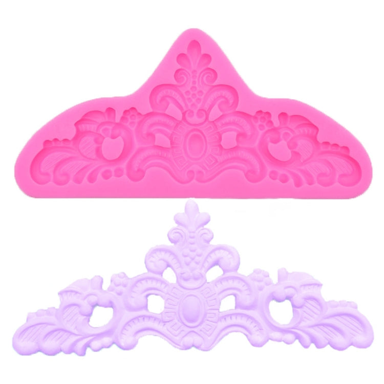 Silikonform für Retro-Fondant-Schokoladenkuchen mit Prägung, Grau, Pink