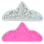 Silikonform für Retro-Fondant-Schokoladenkuchen mit Prägung, Grau, Pink