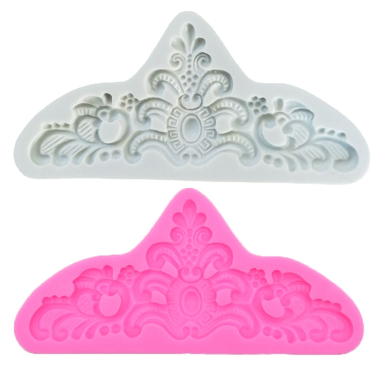 Silikonform für Retro-Fondant-Schokoladenkuchen mit Prägung, Grau, Pink