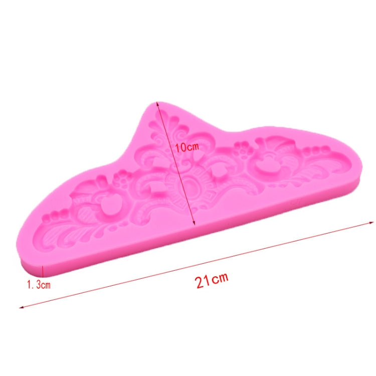 Silikonform für Retro-Fondant-Schokoladenkuchen mit Prägung, Grau, Pink