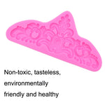 Silikonform für Retro-Fondant-Schokoladenkuchen mit Prägung, Grau, Pink