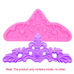Silikonform für Retro-Fondant-Schokoladenkuchen mit Prägung, Grau, Pink