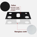 Gaskocher 5-Loch Ölbeständige Matte Teflon Schutzabdeckung Schmutzabweisende Matte, 0,2 mm, 0,3 mm, 0,4 mm