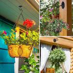 4 Stück Eisen Deckenhaken Balkon Blumenkorbhaken Wandkleiderhaken, Schwarz, Weiß