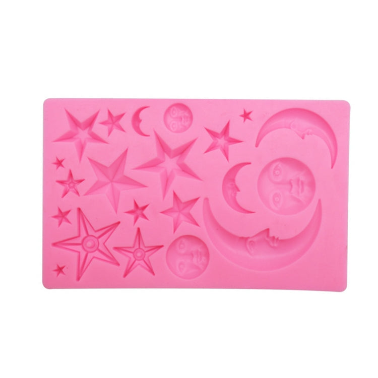 Stern Mond Gesicht Schokolade Ton DIY Silikonform, Rosa, Grau